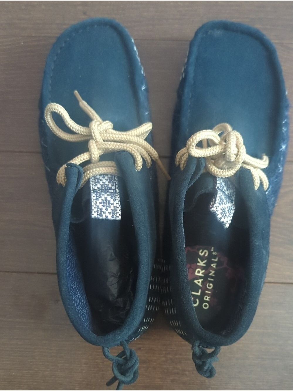 Clarks Wallabee Navy Sashiko Boots - Picture 7 of 12